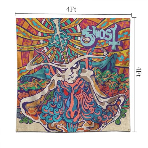 Flgsuitall FLGSUITALL-BANNER-117 Ghost Band Tapestry Flag Of Satanic Panic Flag 4X4 Feet Poster Tapestries Aalbum Cover Banner Home Decor thumb #4