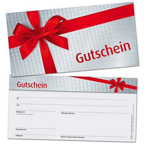 Geschenkgutscheine für Kunden, branchen-neutral verwendbares Design, 50 edle Karten, blanko, selbst beschriften mit Betrag, Name, Firmen-Stempel