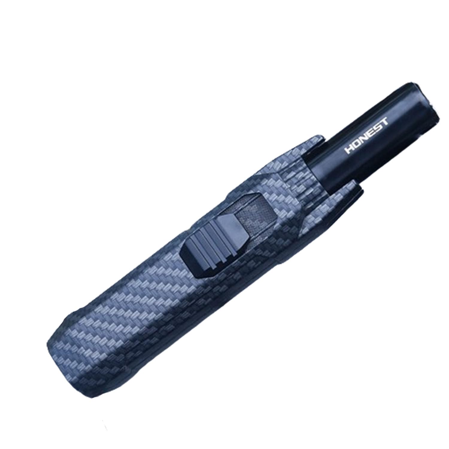 Antorcha de Cocina Portátil Encendedor a Prueba de Viento Llama Tipo Soplete Ajustable Butano Recargable para Velas Barbacoa Cocinar Hornear Acampar Soldar DIY,Black