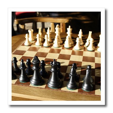 3dRose ht_85390_3 Argentina, El Calafate, Chess Board, Game-Michele Molinari-Iron on Heat Transfer for Material, 10 by 10-Inch, White