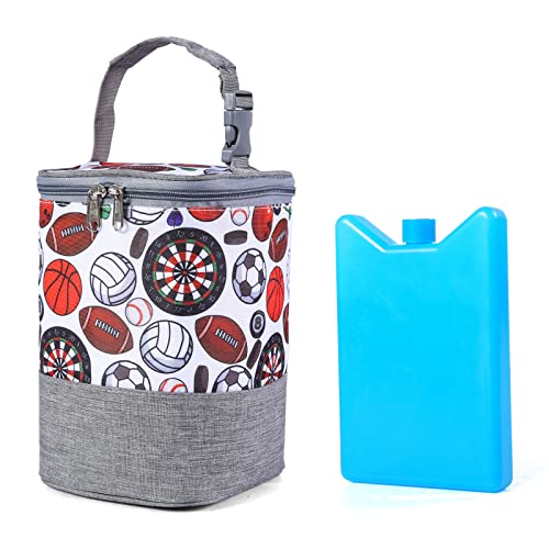 Image of GOGOSO Breast Milk Cooler Bag with Ice Pack Fits 4 Baby Bottles Up to 9 Ounce, Baby Bottle Bag for Nursing Mom Daycare