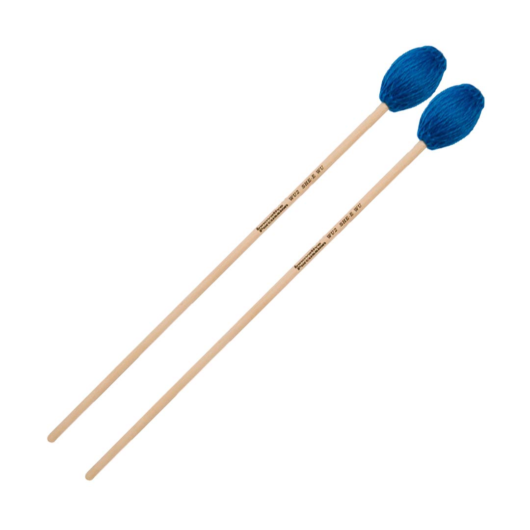 Med Soft Marimba Mallets - Blue Yarn, Birch