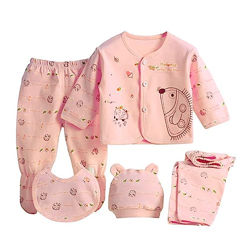 Image of New Born Baby Summer Wear Printed Baby Clothes 5 Pcs Sets 100% Soft Cotton Fabric Boys Girls Unisex Cotton /Summer Suit Infant Clothing Sets First Shower Gift Combo For New born