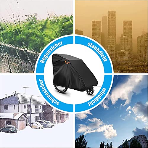Faltgarage für Fahrradanhänger Universelle Hundeanhänger lastenanhänger Abdeckung wasserdicht Plane Abdeckhaube Frost und staubdicht 600D Oxford Regenschutz für Outdoor Fahrrad zubehör(140*88*92cm)