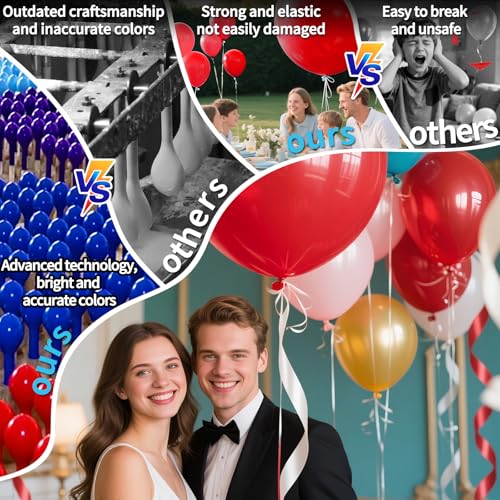 Image of Red Big Balloons 32pcs, 18 Inch Large Latex Giant Heavy Duty Balloons for Birthday Wedding Baby Shower Decorations