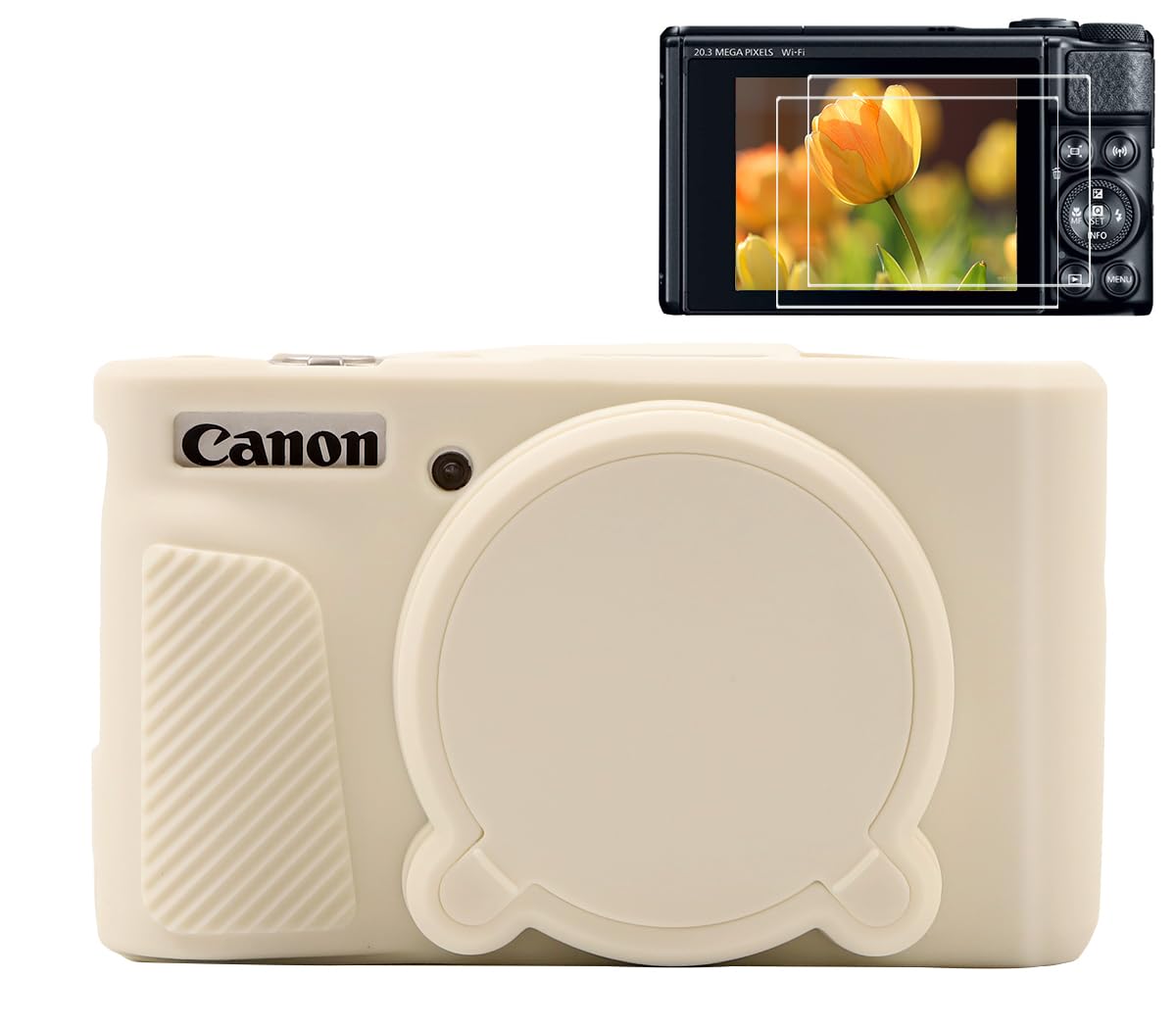 Pocoukate Case for Canon PowerShot SX740 HS Camera with Screen Protector,  Soft Silicone Protective Cover Skin with Removable Lens Cover for SX740 HS