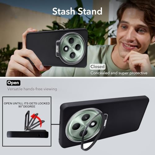 Image of A rtistque Silicone Back Cover Case for Oppo F27 5G with Camera Stand | Shockproof TPU | Stylish Protective Design | Slim Fit | Ultra Matte - Black