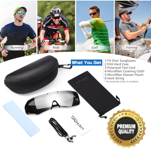 Image of Mens Polarized Flip Up Fitover Sunglasses with Mirrored Lenses