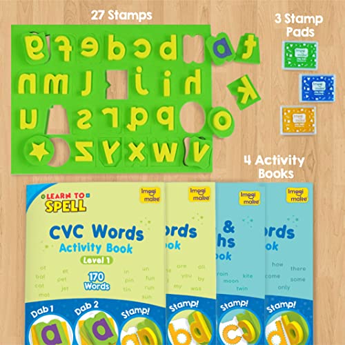 Image of Imagimake Learn To Spell-Preschool Learning Activities-Includes Sight Words, CVC letters, Phonics Books for Beginners-Educational Toys for 3 Year Old-Montessori Toys for Toddlers for Age 3, 4, 5 Years