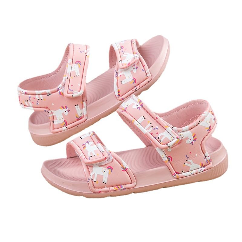 Boys Girls Sandals Slides Kids Sport Sandals Unicorn Dinosaur Adjustable Summer Beach Outdoor Shoes