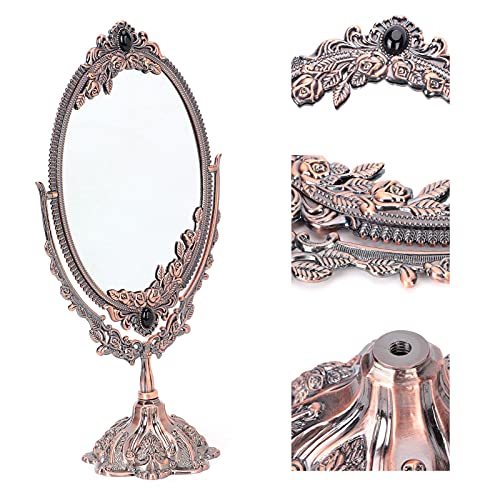 Espejo Ovalado Vintage para Maquillaje con Soporte de Pared miniatura 2