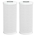 Fil-Fresh 5 Micron 4.5"x10" CTO Carbon Water Filter Replacements, Whole House Water Filters for iSpring FC15B, PUREPLUS CTO10BB, SimPure CTO-F10B-5, 2 Pack