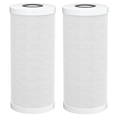 Fil-Fresh 5 Micron 4.5"x10" CTO Carbon Water Filter Replacements, Whole House Water Filters for iSpring FC15B, PUREPLUS CTO10BB, SimPure CTO-F10B-5, 2 Pack