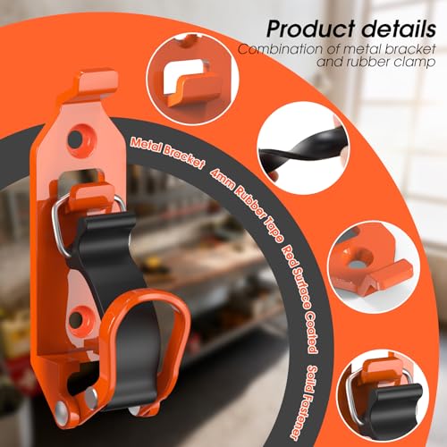 Youlvy Metal Rubber Shovel Mount for Roof Rack/ Truck Bed, Axe Jeep UTV Offroad Shovel Holder with Wall Mounting Kit Fit 0.67\" to 1.57\" Diameter Tools 4P - Thumbnail 3