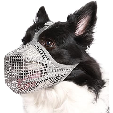 Dog Muzzle, Soft Mesh Muzzle for Small Medium Large Dogs Labrador German Shepherd, Breathable Adjustable Muzzles for Biting, Chewing, Scavenging and Poisoned Bait Cover