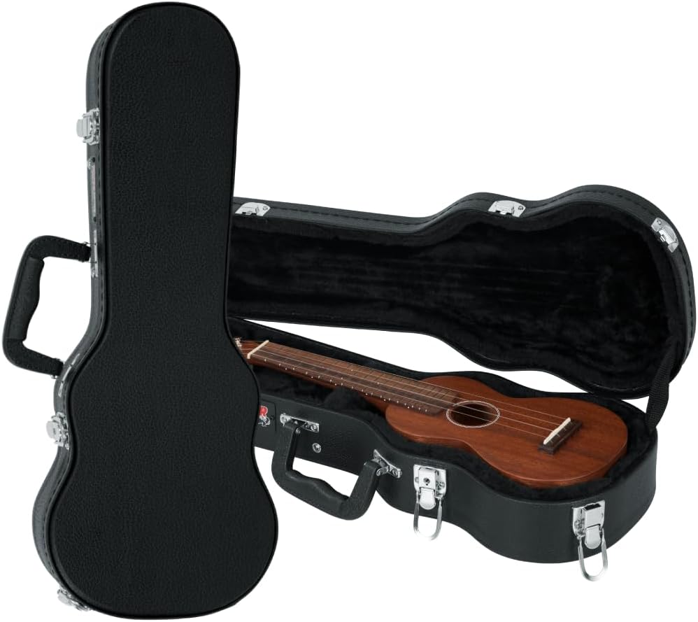 Gator Cases Deluxe Hard-Shell Wood Case For Soprano Style Ukuleles, (GWE-UKE-SOP)