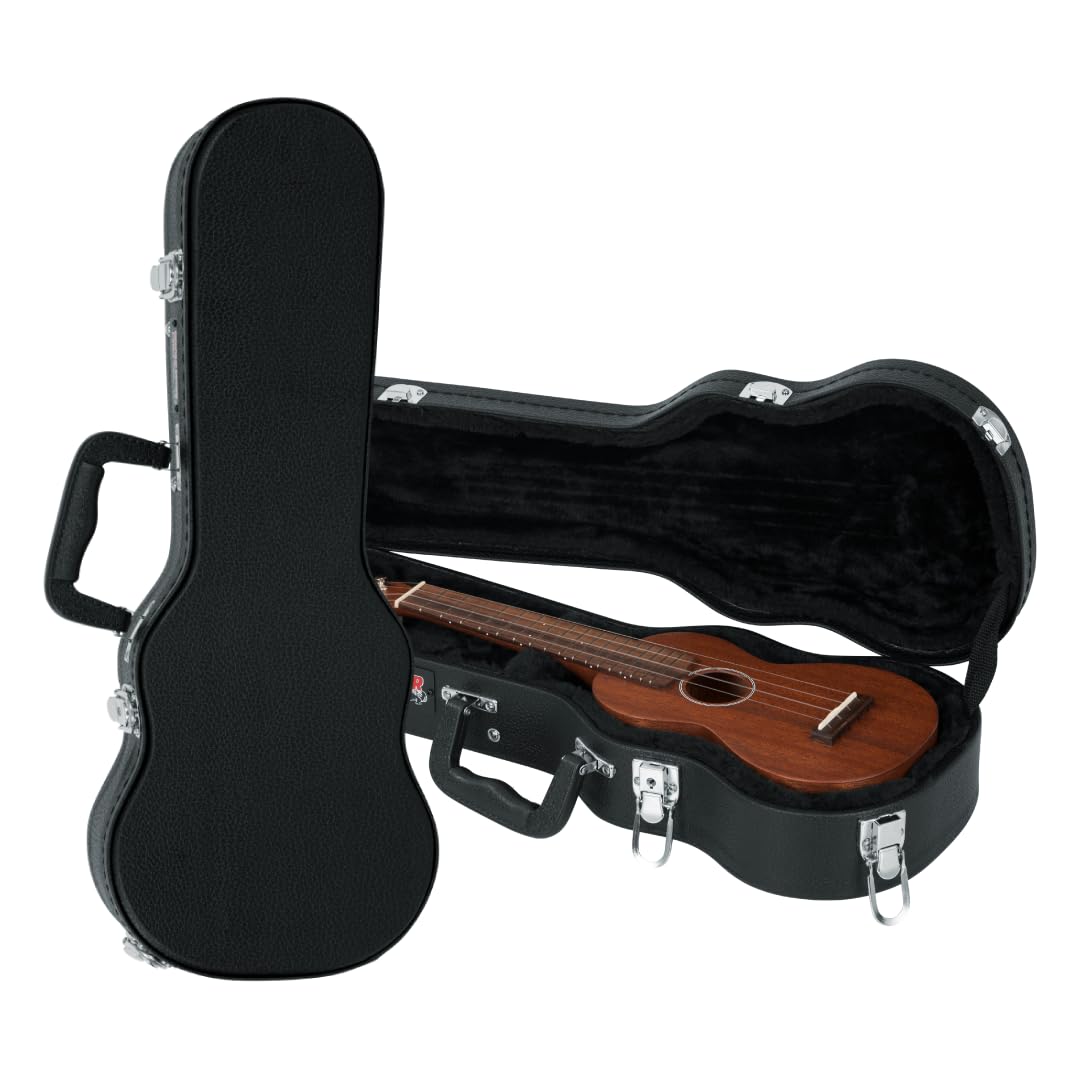 Gator Cases Traditional - Custodia folk rigida in legno per ukulele soprano, GWE-UKE-SOP
