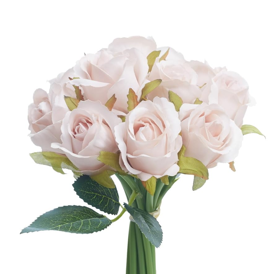The Baked Studio, Silk Hand Tied Lila Bud Rose And Tea Rose 12-Piece Bouquet for Cake Decorating Home Décor, Weddings