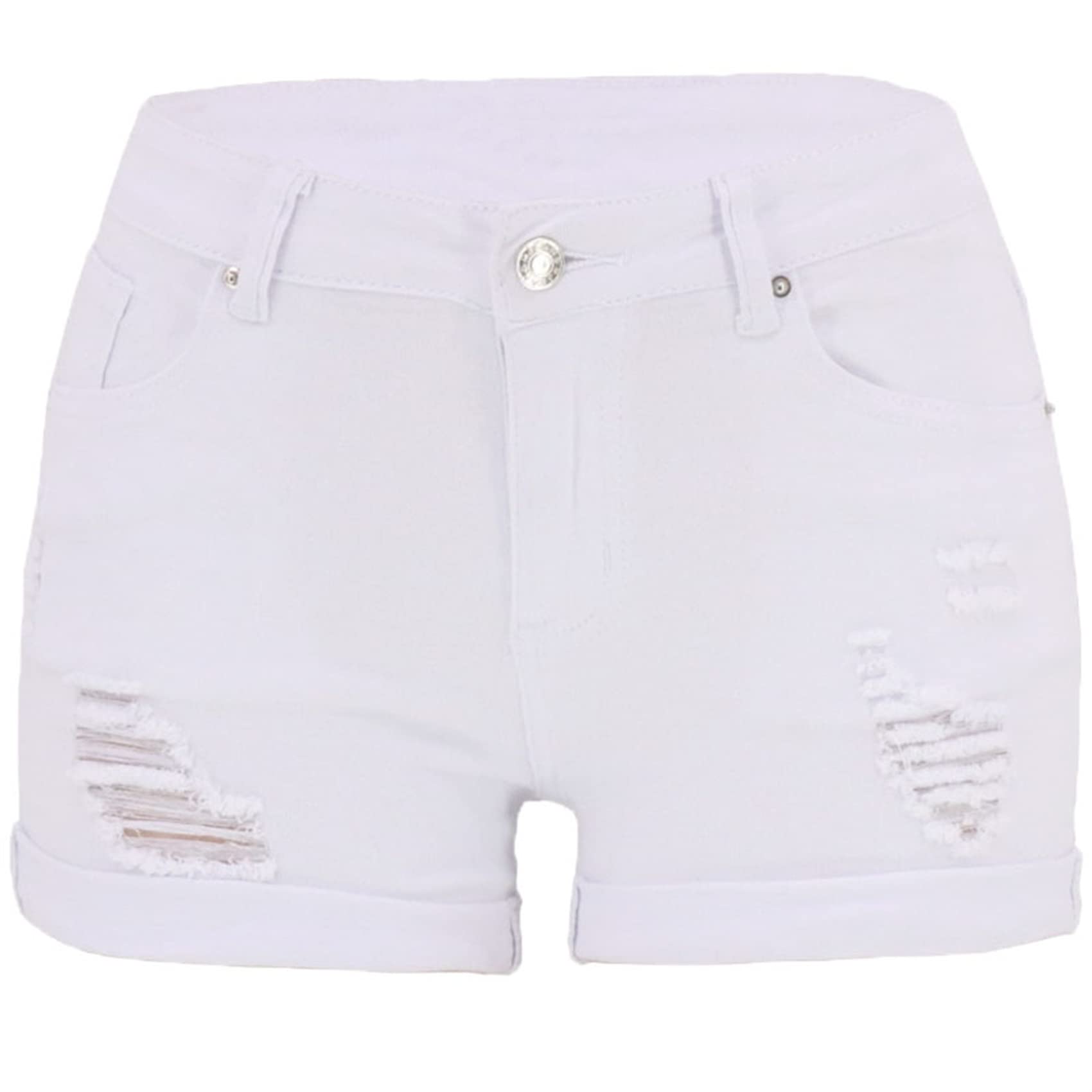 Women Mid Rise Stretch Denim Shorts 