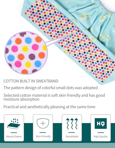 Image of Kousenpu Scrub Caps for Women, Adjustable Women's Surgical Cap with Buttons, Breathable Cute Design for Nurses and Doctors