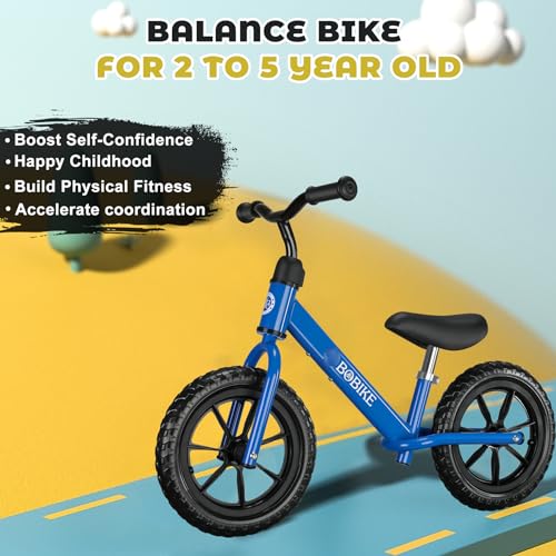 Image of Bobike Toddler Balance Bike Toys for 2 to 5 Year Old Girls Boys Adjustable Seat and Handlebar No-Pedal Training Bike Best Gifts for Kids