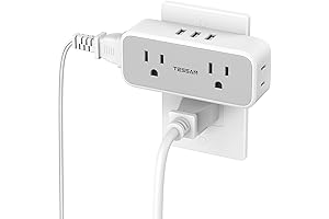 TESSAN Surge Protector Outlet Extender: Multi Plug Outlet Splitter with Enhanced Safety