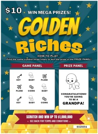 Zoschie Grandpa Pregnancy Announcement Lottery Ticket Scratch Off Card - Grandpa Baby Announcement Gift and Pregnancy Reveal, Baby Surprise Scratchers, Promoted to Grandpa, Grandfather, Grandparents Baby Announcement, Hello Grandpa