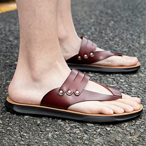 Men's Slippers Roman Sandals Outdoor Non-Slip Beach Slippers Comfortable Men's Shoes(White-Dinosaur Doodle4,40 Code)3