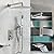 Rain Shower System 12 inch Shower Faucet Set with Tub Spout,Bathroom Wall Mounted Waterfall Shower Head Faucet Sets Complete with Handheld Spray,Rough-in Valve Body and Trim kit,Brushed Nickel