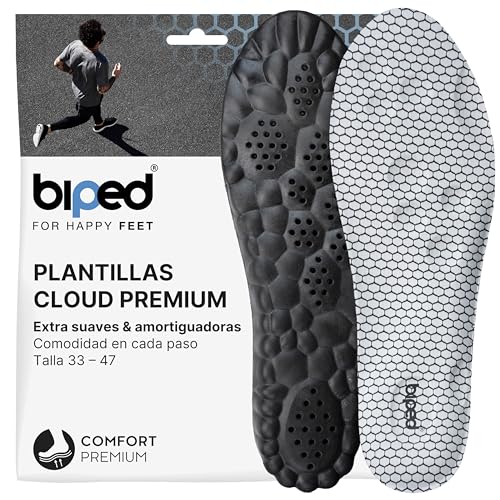 biped plantillas Cloud extra suaves para deporte, uso diario y calzado laboral – Plantillas ortopédicas amortiguadoras con cojín de talón – Espuma masajeadora z2939(36-38)