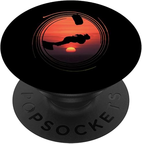 Lets Fly A Kite Black Silhouette Freestyle Kitesurf Sunset PopSockets Standard PopGrip