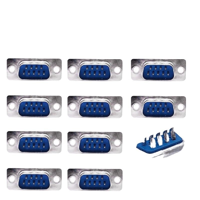 Image of 10PCS DB9 Connector core VGA Pl9pin Port Socket Female Male D Type Adapter D SUB DB15(Dark Grey)