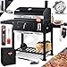 KESSER® Grillwagen BBQ Smoker XXL Holzkohlegrill mit Deckel, Rädern, Edelstahl-Griff, Thermometer, Grillrost, Bürste, Abdeckhaube, 8 Spieße mit Tasche & Silikon-Pinsel, Standgrill, Kohlegrillwagen
