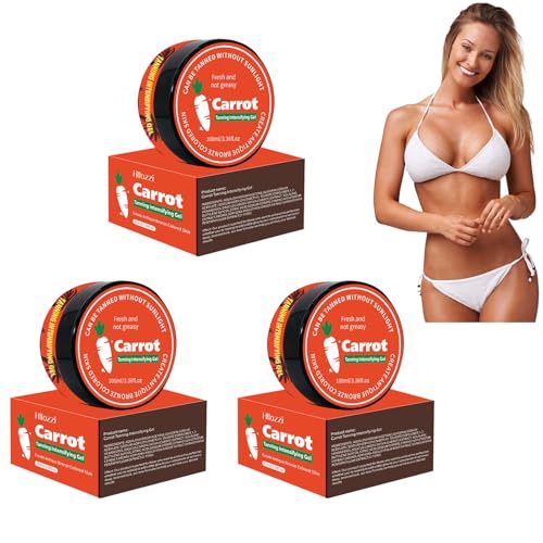 Gel bronceador de zanahorias, 1/2/3 unidades, 100 ml, aceite de loción autobronceadora, acelerador de bronceado con autobronceador, crema bronceadora premium para el sol, cuida la piel (3 unidades)