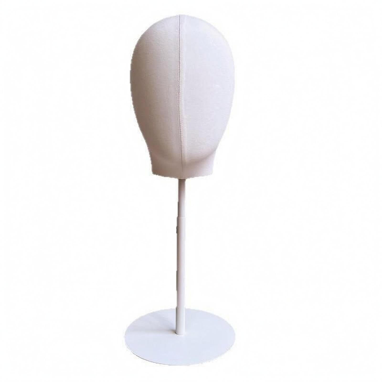 Adjustable Mannequin Head Stand Stainless Steel Base Hat Display Head White-image-38