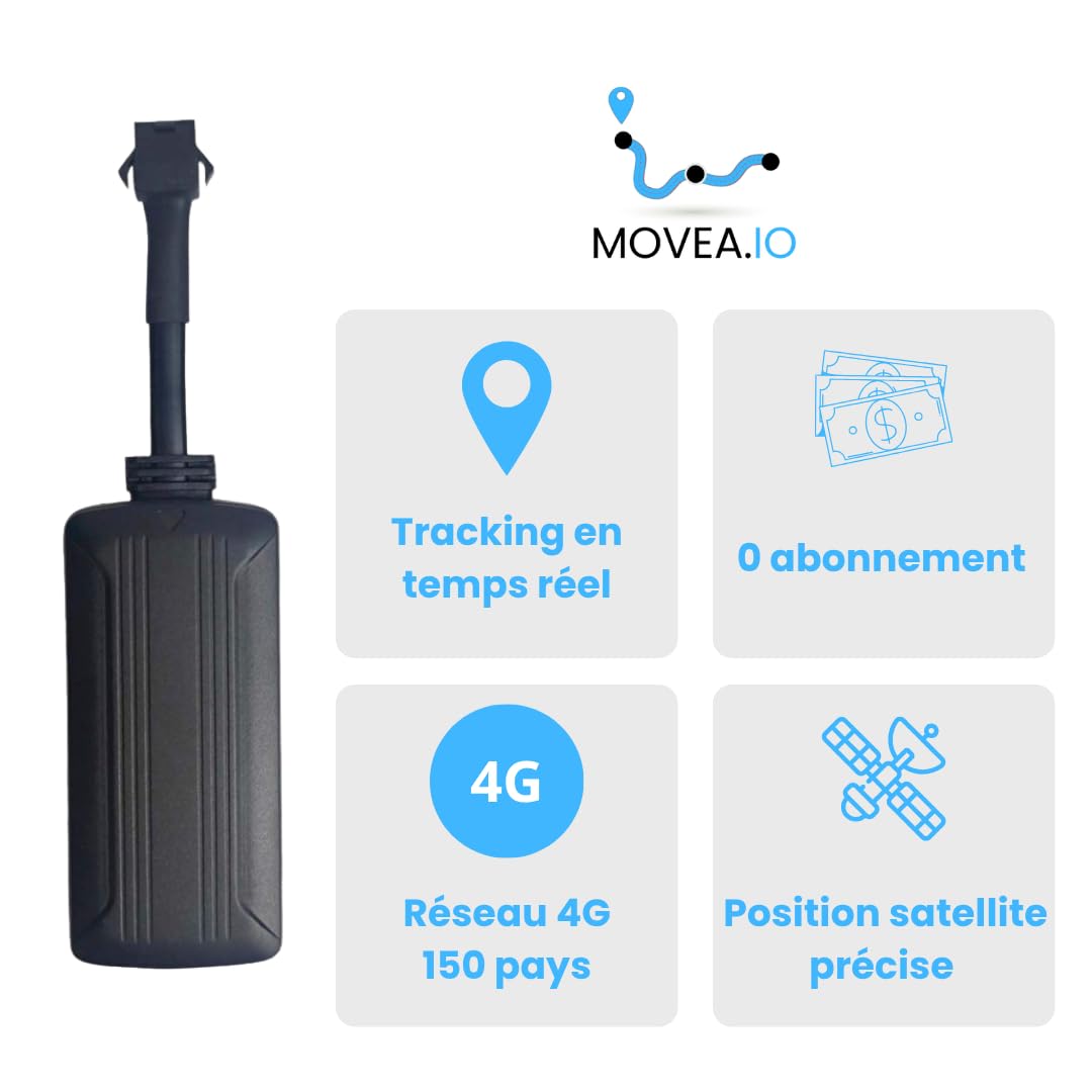 Traceur GPS Moto sans Abonnement - Alerte Vol Instantanée, GPS Multi-Constellation, Étanche IP65, Installation Rapide et Facile - Conçu en France