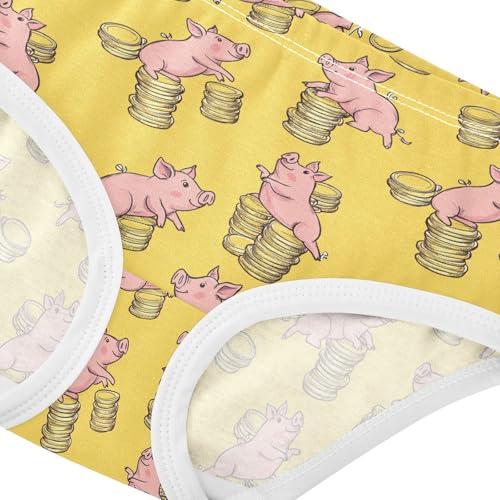 Girls' Underwear Gold Coin Pig Cotton Stretch Comfort Toddler Panties4
