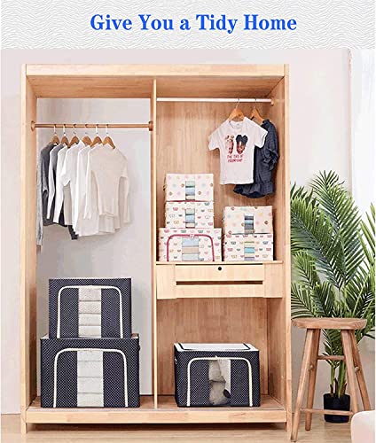 Image of Storage Box for clothes Cloth storage box wardrobe organizers (44 LTR Pack of 2, Blue Polka)