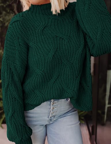 PRETTYGARDEN Women's Fall Oversized Pullover Sweaters Casual Crewneck Long Sleeve Chunky Cable Knit Tops Winter Clothing