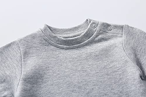 Unisex Baby and Toddler Boys Girls'Cotton Long Sleeve Basic Round Neck Solid Sweatshirt Tee Shirts2