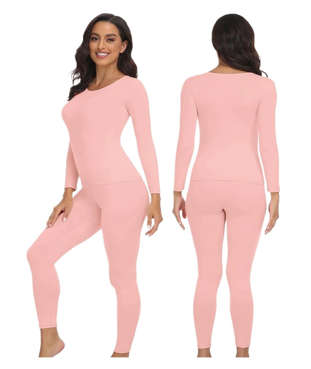 Camiseta Termica Mujer Conjunto De Ropa Interior Térmica Paquete De 2 Piezas: Camiseta Larga De Forro Polar Suave For Mantener El Calor En Climas Fríos. Ropa De Invierno para Mujer