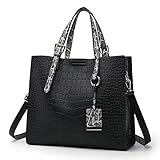 👜 Materiale di alta qualità: questa borsa da donna è realizzata in morbida pelle PU di alta qualità. Motivo a coccodrillo. Decorato con manico in pelle di serpente. Fodera di alta qualità. Moda, resistente e di bell'aspetto. Una borsa per soddisfare tutte le tue esigenze di viaggio, lavoro, shopping scolastico