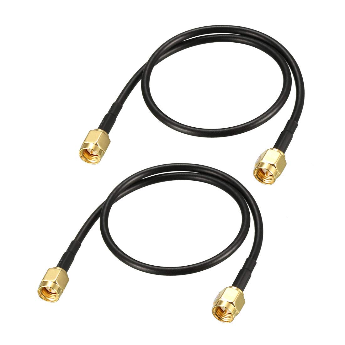 uxcell SMA Male to SMA Male Coaxial Cable 50 ohm 1 feet RG174 2pcs