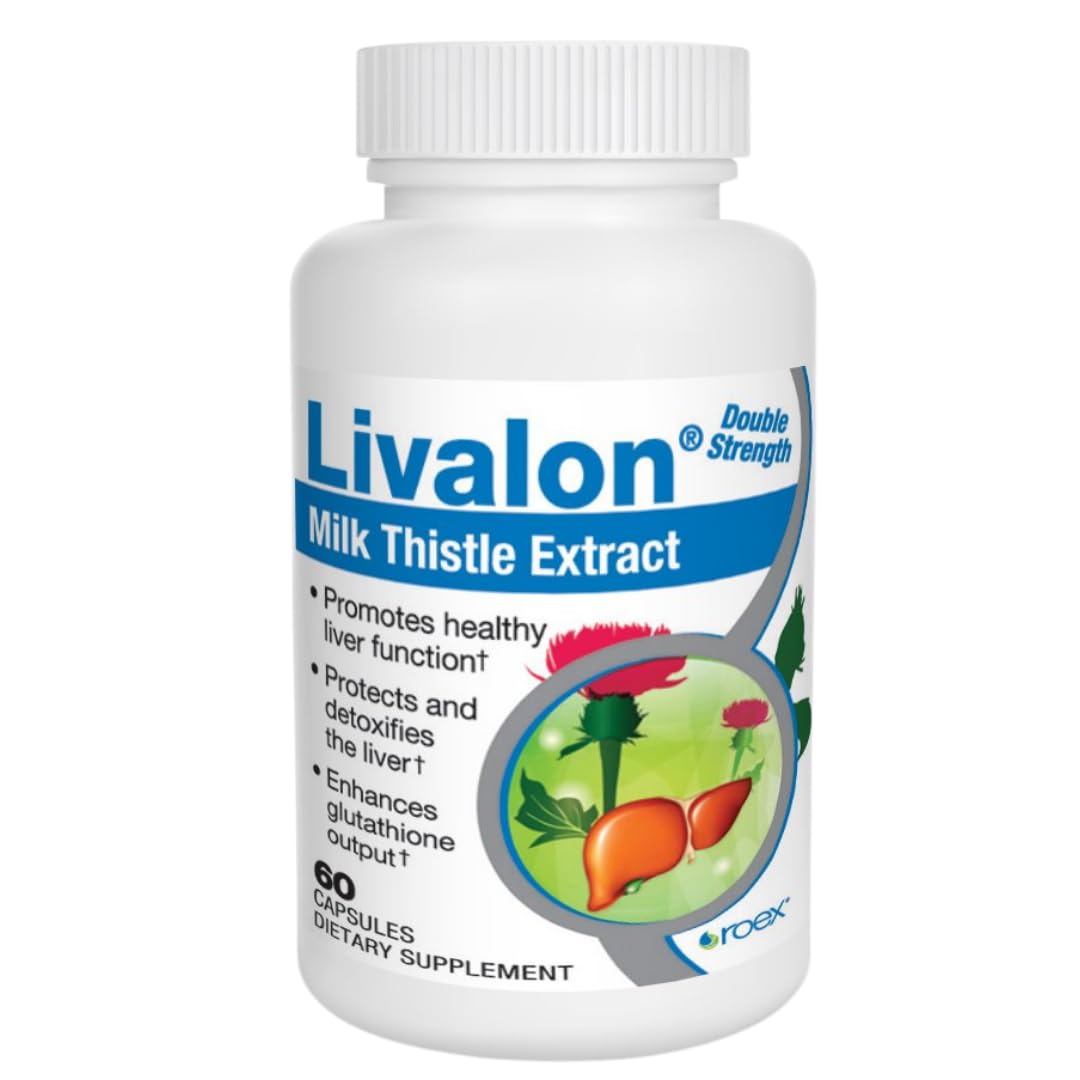Roex Vitamins | Livalon | Milk Thistle Extract | 80% Silymarin | Natural Liver Detox | Vegetable Capsules | 60 Count