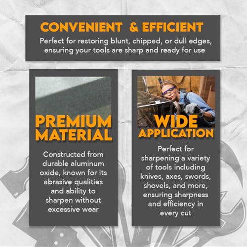 Image of SE 6 inch Double-Sided Aluminum Oxide Sharpening Stone - 120 and 240 Grits for Blade Repair and Edge Refinement - SS6