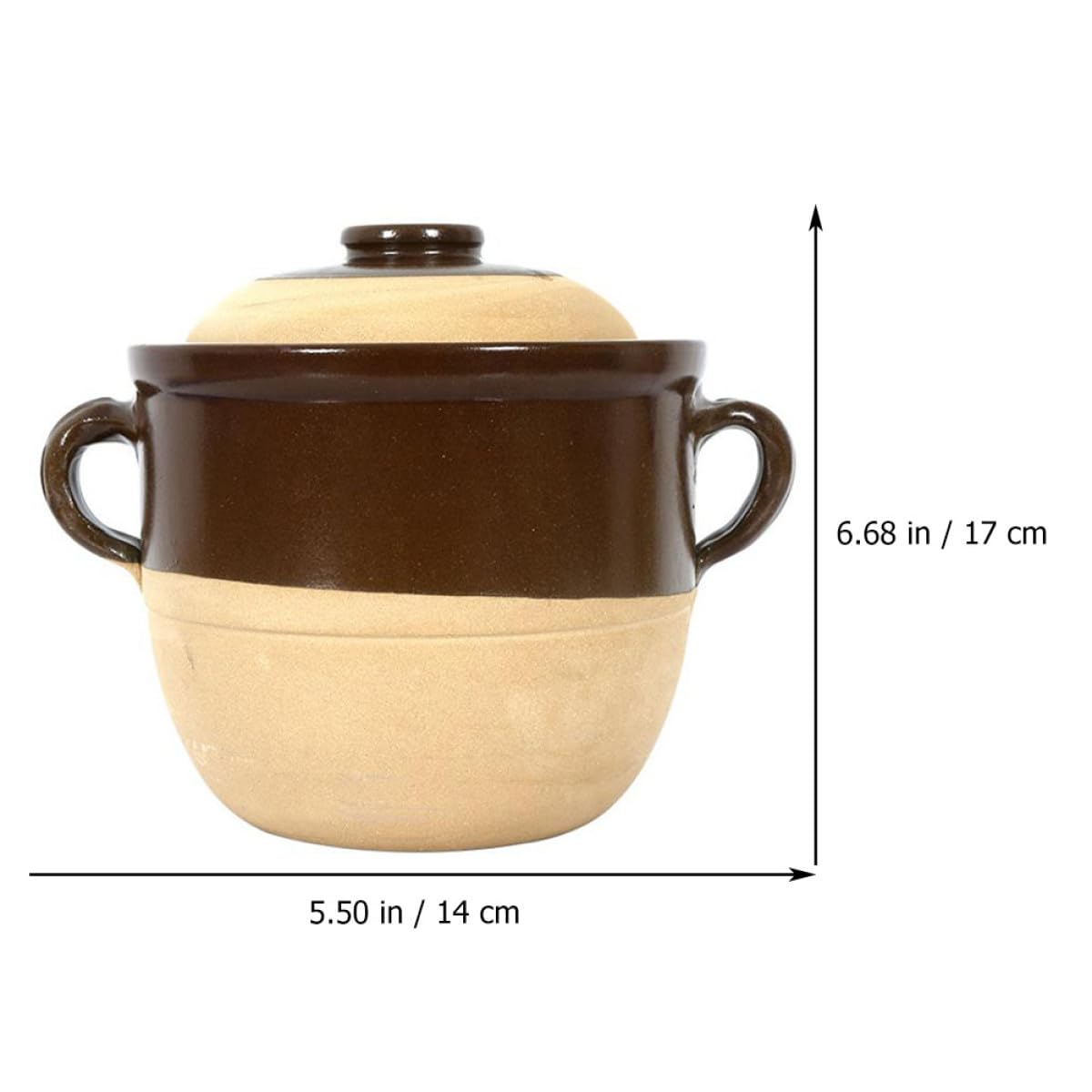 TIDTALEO Cazuela de Barro de 2l Doble Asa, Loza de Calidad Calentamiento Uniforme y Antiadherente Adecuado para Utensilios y Complementos de Cocina