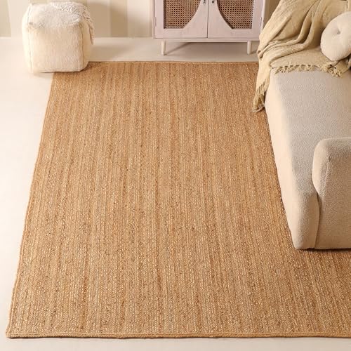 VEVARA HOMES Natural Jute Area Rug 6x9ft - Handwoven...