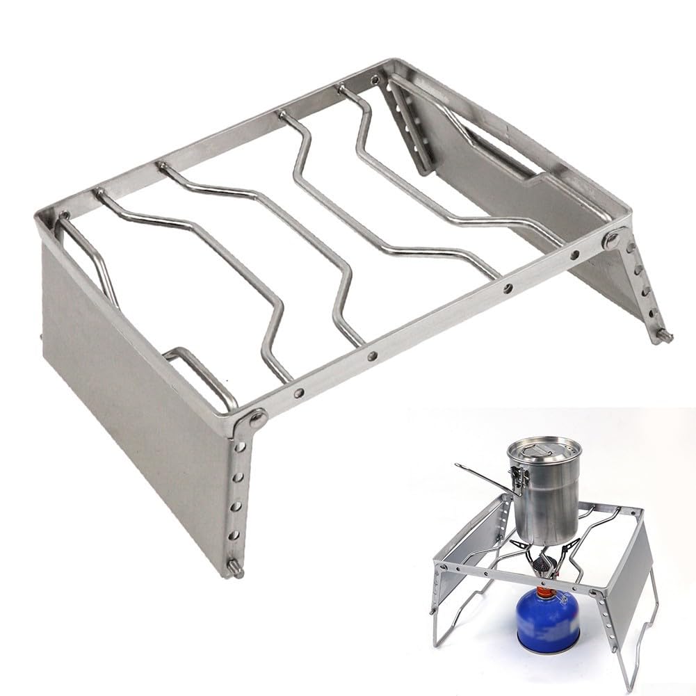 ZYWUOY Parrilla plegable para fogata, parrilla de barbacoa plegable de acero inoxidable para senderismo, barbacoa, pesca