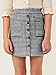Haloumoning Girls Mini Skirts Kids Front Pocket Button Houndstooth Skirt Fashion Clothes 5-14 Years Black