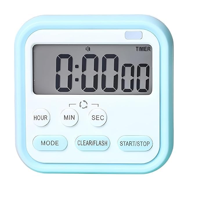 Digital Kitchen Timer with Loud Alarm, Magnetic Back Stand, Large LCD Display, Countdown Stopwatch for Cooking, Study, Workout, Classroom, Kids Timer (Multicolour) (Pack of 1)-image-16